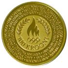 Estonia gold 999 probe 7.78 grams- 100 krone 2004 UNC in box- Olympic Games