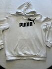 Puma Hoodie Men’s Size L White Big Center Logo  Flaws See Photos