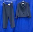 Petite Sophisticate Women Navy Blue 2pc Blazer Pants Suit - Size 12
