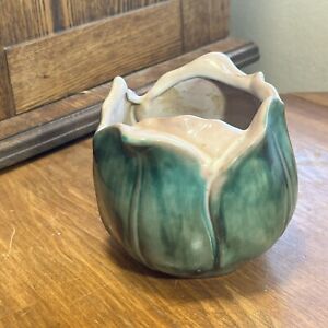 Vintage Stangl Pottery Tulip Green Vase Planter TERRA ROSE