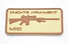 KNIGHTS ARMAMENT KAC M110 SNIPER RIFLE LOGO PATCH PVC HOOK/LOOP BACKING TAN/FDE