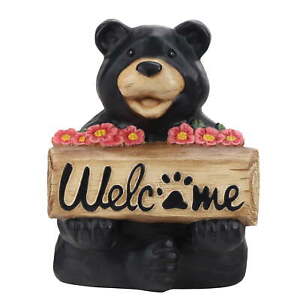 New ListingOutdoor Black Welcome Bear Garden Statue