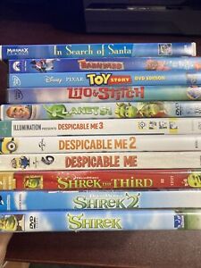 Kids Movie Lot of 11 DVDs Shrek, Despicable Me, Toy Story, LILO & Stitch, + More