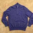 S-M Brunello Cucinelli 100% Cashmere 1/4 Zip Sweater Purple Made in Italy
