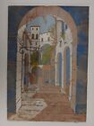 New Listing1919 Toulouse French Impressionist Gouache Original Signed ? Courtyard Antique