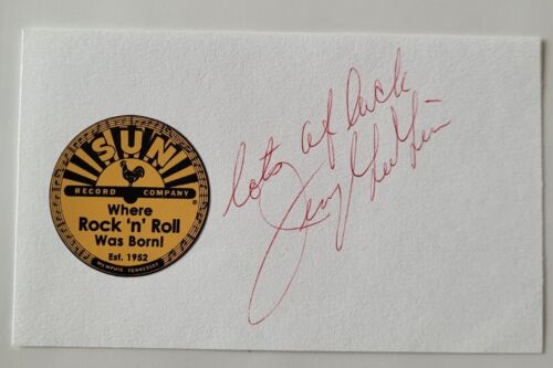 Jerry Lee Lewis! Authentic Signed By Hand Autographed Sun Records Card! L@@K!