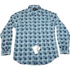 New $229 RRL Double RL Universal Plaid Flannel Camp Shirt Dark Blue / Blue M NWT