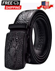 Mens Leather Ratchet Belt For Men Adjustable Automatic Buckle Belts (Sale)