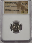 NGC Ch.VF Lysimachus AR Drachm. 305-281BC.Types of Alexander the Great