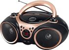 Jensen CD-490 Rose Gold Portable Boombox Sport Stereo CD Player with AM/FM Radio