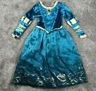 Disney Store Princess Dress Costume Merida Brave Size 7/8 Gown Gold Green
