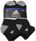 Adidas Men's Cushioned 6-Pairs Quarter Cut Socks   Black/Gray