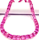 AAA+ Quality~Pink Sapphire Faceted Tube Shaped Beads Transparent Sapphire Beads