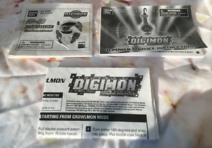 Digimon Digivice Instruction Manuals D-3 D-Power Adventure Digivolving Growlmon