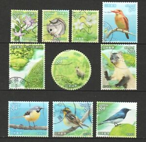 JAPAN 2021 NATURAL MONUMENT PART 6 WILDLIFE COMP. SET OF 10 STAMPS IN FINE USED