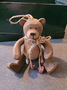 Vintage Wooden Bear Collectible Decoration