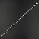 925 Sterling Silver Blue Tanzanite Gemstone Handmade Jewelry Chain Bracelet