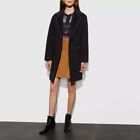 (MSRP $1095) NEW Coach Studded Wool Mohair Blend Coat - Black - Size 0