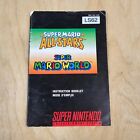 Super Mario All-Stars And Super Mario World Super Nintendo SNES Manual Only