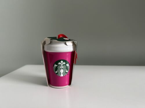 Starbucks 2021 Winter Holiday Pink Ceramic Ornament, NWT