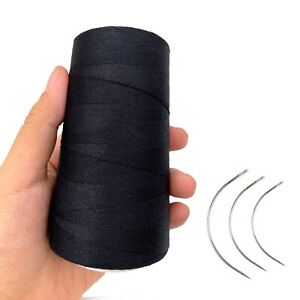Black Weaving Thread 100% Polyester for Making Wig Sewing Hair Weft Hair Exte...