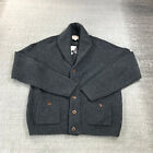 New Brooks Brothers Sweater Mens Large Cardigan Shawl Collar Lambswool Gray