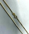 14K Solid Yellow Gold Fine Box Chain Necklace Women's .50mm Length 16