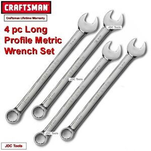 CRAFTSMAN TOOLS 4 pc Large MM Metric Wrench Set Long Profile NEW. 5