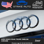 For AUDI Chrome Rear Trunk Lid Emblem Rings Logo Badge For A1 A3 A4 S4 A5 S6 A6