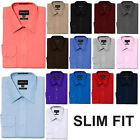 NEW Men's Slim Fit Button Down Long Sleeve Solid Color Dress Shirts