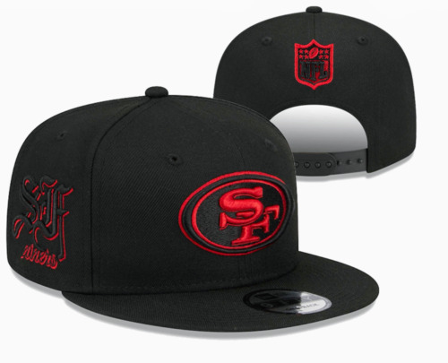 San Francisco 49ers Snapback Hat New Style Adjustable Fit Cap Black Red