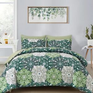 New ListingGreen Comforter Set Queen Size 7 Pieces Bed in a Bag Green Boho Comforter and...