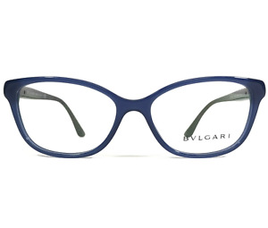Bvlgari Eyeglasses Frames 4128-B 5145 Black Blue Cat Eye Full Rim 54-16-140