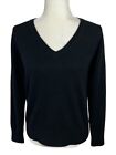 Quince Women’s Black Mongolian Cashmere V-Neck Pullover Sweater Soft Size S