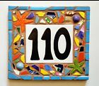 Custom TILE MOSAIC HOUSE NUMBER Address Sign NAME PLAQUE Mosaic Art HAND MADE