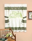 Berkshire Embroidered Floral Complete Kitchen Curtain Set - Assorted Sizes