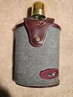Vintage Whisky Flask And Bottle, Duck Embossed