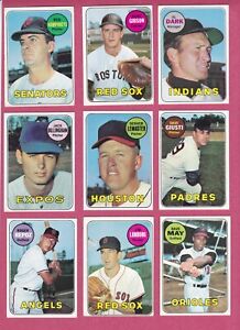 New Listing1969 Topps Baseball Cards - commons, EX+ to EXMT