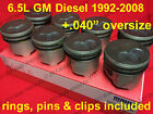 6.5 6.5L Diesel Pistons +.040 1992-02 MAHLE Coated (set of 8) GM Chevy w/ Rings