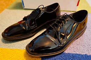 APPS Mens 8.5 Black Shiny Oxford Dress Shoes