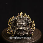 Chinese Tibet Bronze Copper Mahakala Wrathful Deity Buddhism Head Mask Pendant