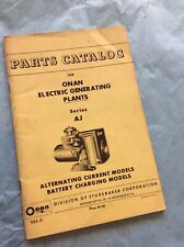 Onan parts Manual AJ Series Electric Generating Sets Catalog Book Guide Shop