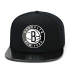 Mitchell & Ness Brooklyn Nets Snapback Hat Cap - Black/Patent Leather