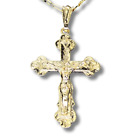 Crucifix Pendant 14k Gold Plated 20