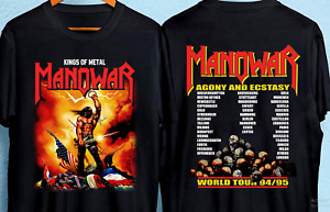 Rare 90'S Manowar Kings Of Metal Agony And Ecstasy Tour T-Shirt Double Sides
