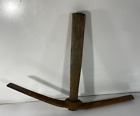 Vintage Wood Handle Grubbing Hoe Two Sided Double Blade 1 1/4
