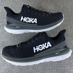 Hoka One One Mach 4 Black Gray White Racing Running Shoes Men's Size 12D