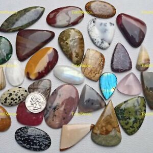 200 Crt Lot Natural Gemstone Cabochon By Weight Wholesale Lot Mixed Gemstones