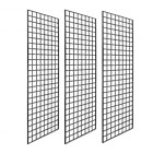 72 In. H X 24 In. W Grid Wall Panels for Retail Display (3-Grids) Black