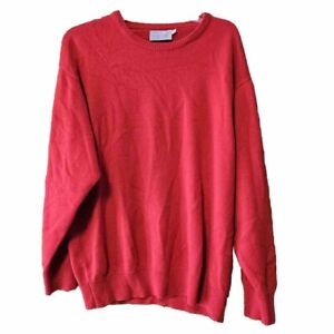 Lochcarron Scotland Vintage Sweater Mens Size 1XL Cashmere Silk Red Pullover
